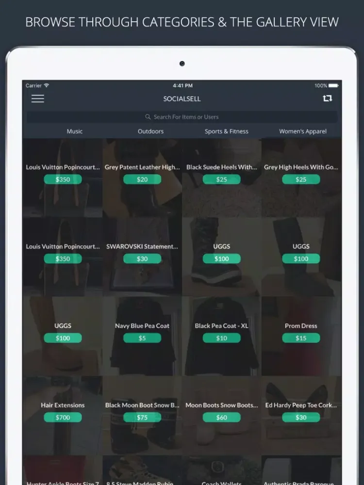 SocialSell - Buy and Sell Used and New Items Locally, Shop Deals Near You iPad 应用截图
