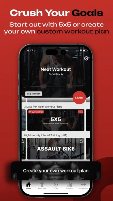 Tangkapan skrin 5x5 Workout – Strong Lift Plan