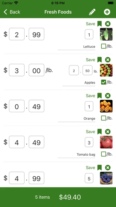 Capturas de tela do Price It