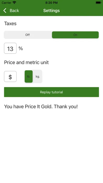 Capturas de tela do Price It