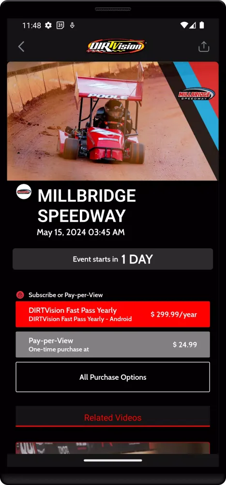 Screenshot di DIRTVision