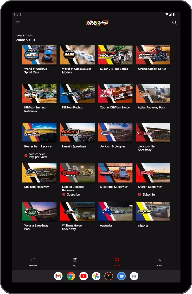 Screenshot di DIRTVision