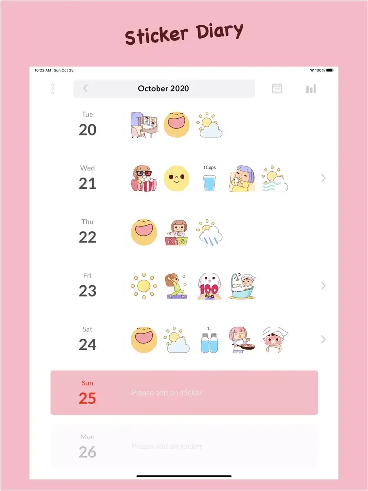 Sticker Diary iPad  Screenshots
