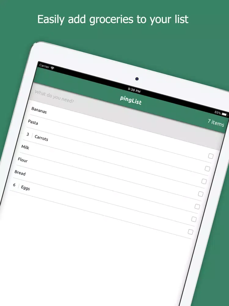 pingList iPad  سکرین شاٹس