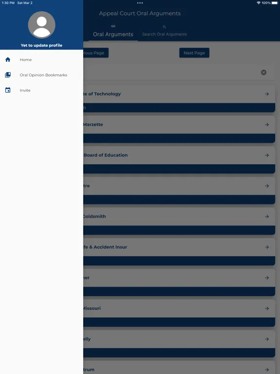 Appeal Court Oral Arguments iPad  Screenshots
