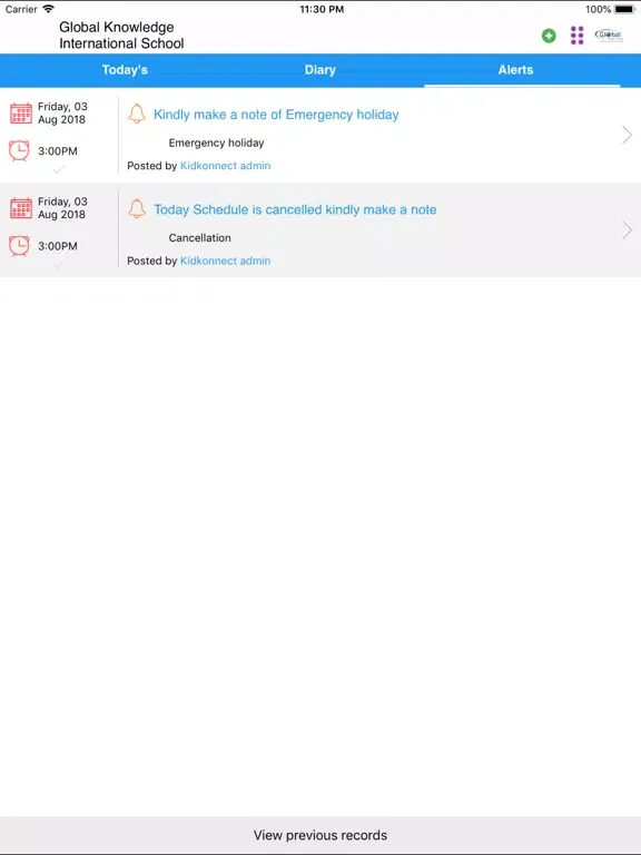 Global Knowledge Int School iPad  Screenshots