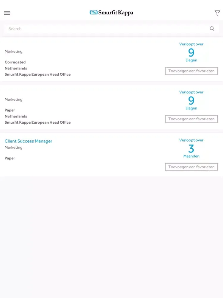 Smurfit Kappa MyVacancies iPad  스크린샷