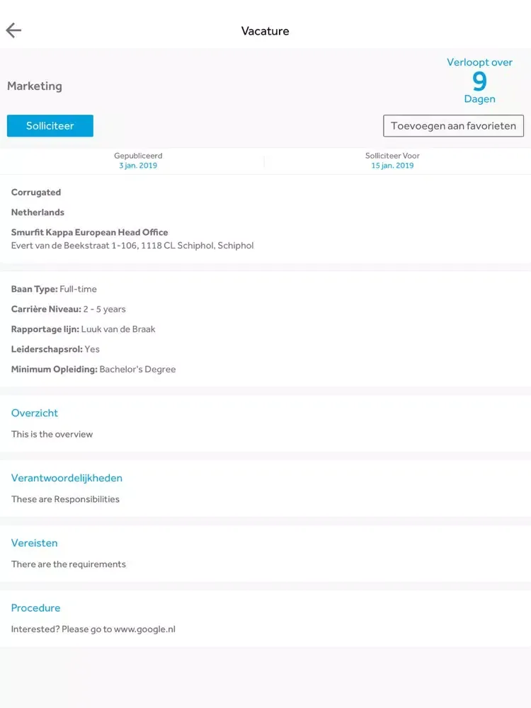 Smurfit Kappa MyVacancies iPad  스크린샷
