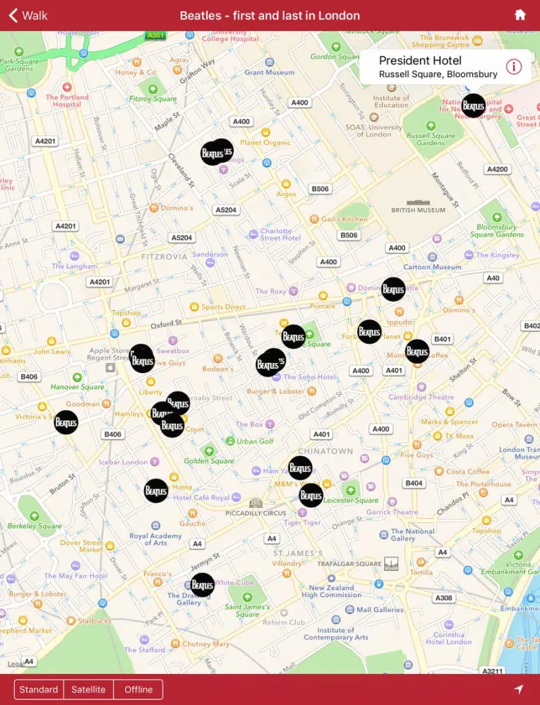 London Walks - the Beatles edition iPad  Screenshots
