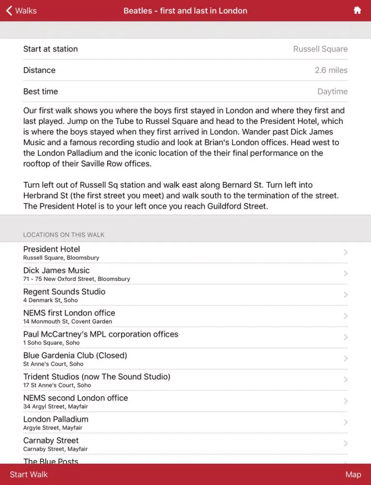 London Walks - the Beatles edition iPad  Screenshots