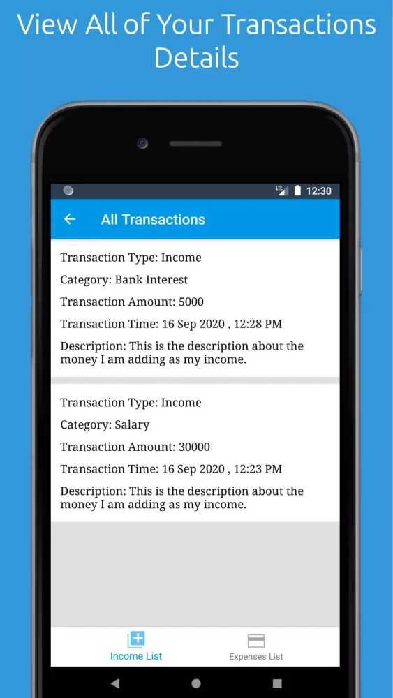 Money Tracker Screenshots