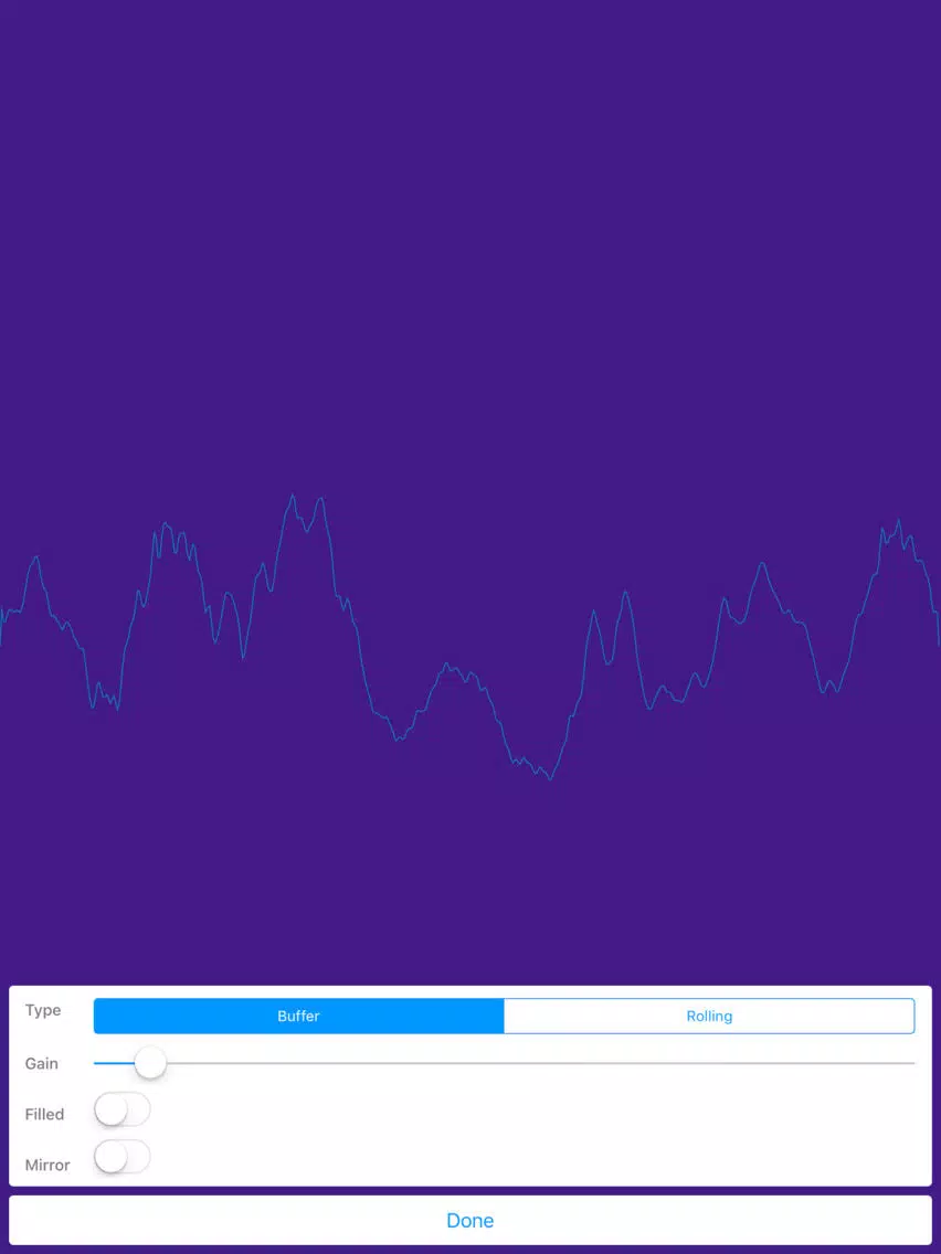Tangkapan skrin Audiogram. iPad 