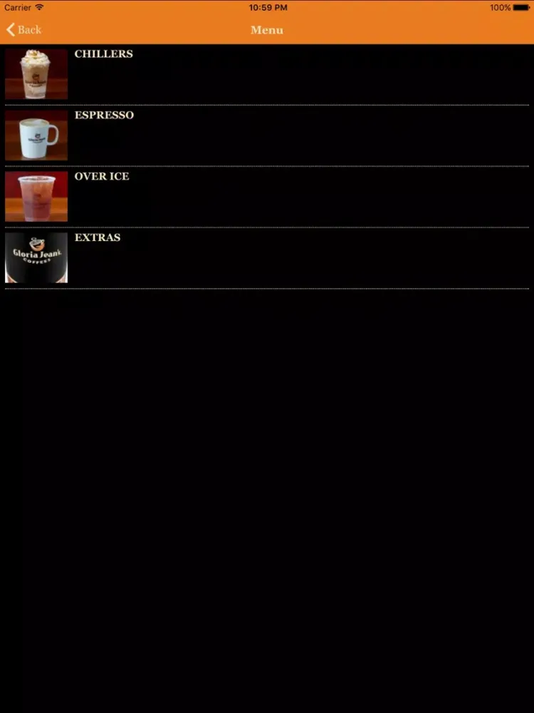 Captures d'écran de Gloria Jean’s Coffees Cambodia iPad 