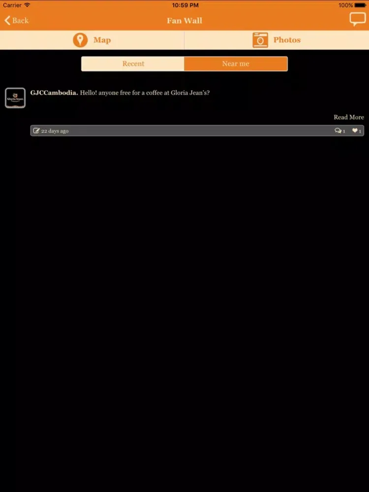 Captures d'écran de Gloria Jean’s Coffees Cambodia iPad 