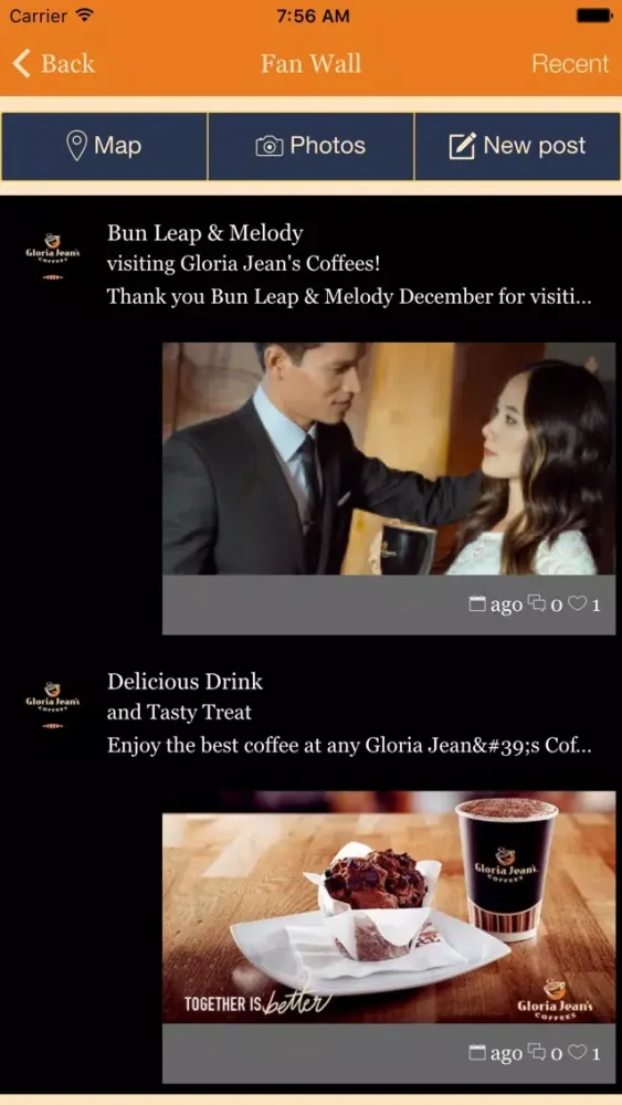 Captures d'écran de Gloria Jean’s Coffees Cambodia