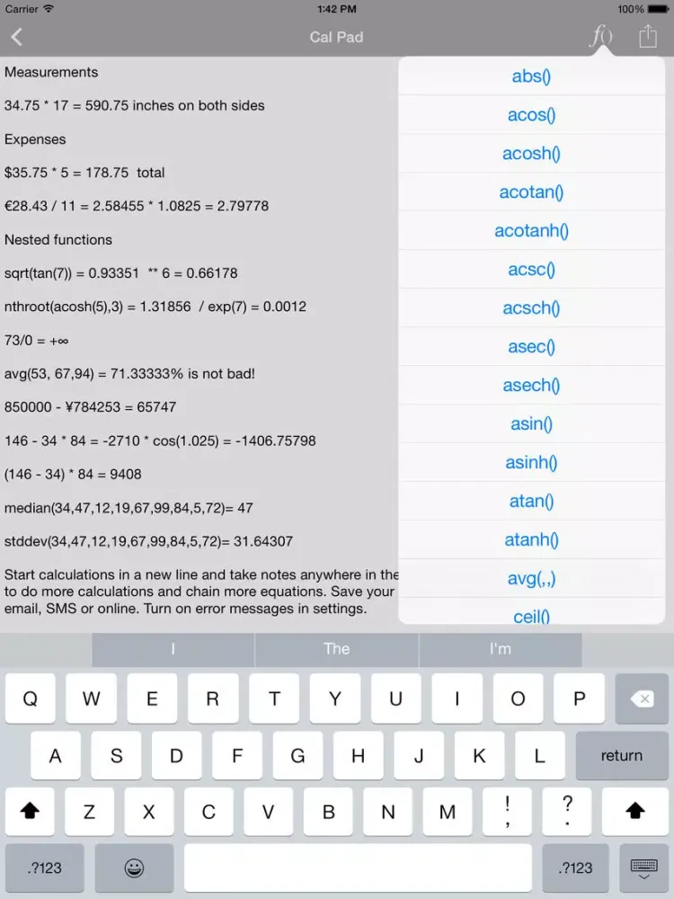 ภาพหน้าจอของ Cal Pad Folio - Calculator & Notepad in one app! iPad 