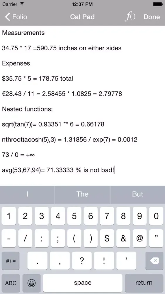 ภาพหน้าจอของ Cal Pad Folio - Calculator & Notepad in one app!