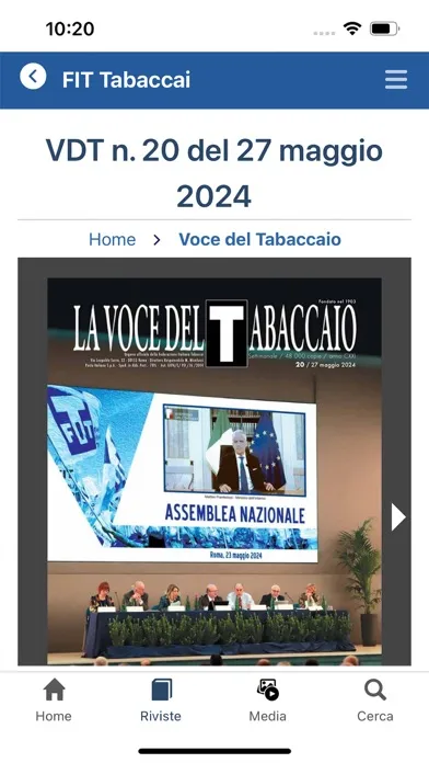 Ảnh chụp màn hình của Federazione Italiana Tabaccai