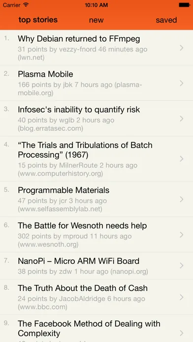 Y Hourly - a free Hacker News app for news.ycombinator.com スクリーンショット