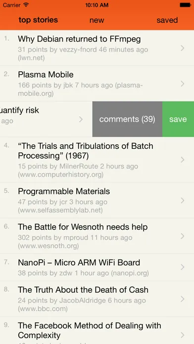 Y Hourly - a free Hacker News app for news.ycombinator.com スクリーンショット