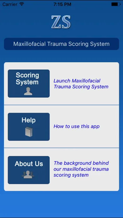 ZS Maxillofacial Trauma Score Screenshots