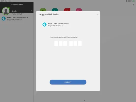 Ảnh chụp màn hình của Appgate SDP Client iPad 