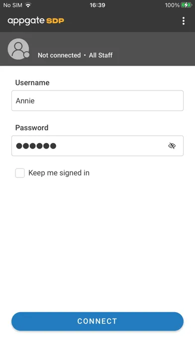 Ảnh chụp màn hình của Appgate SDP Client