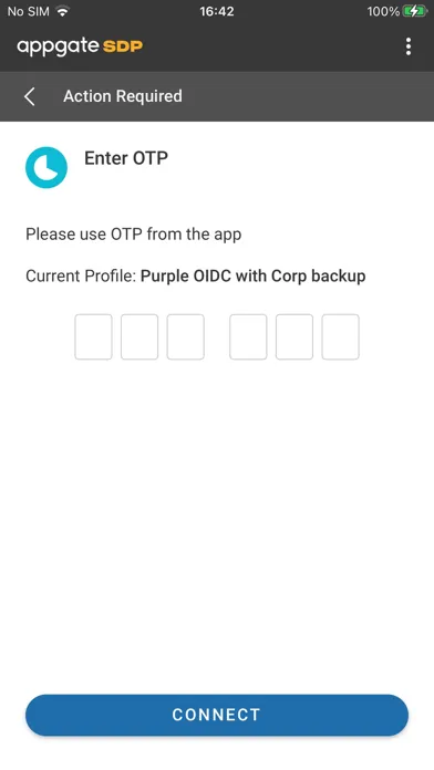 Ảnh chụp màn hình của Appgate SDP Client