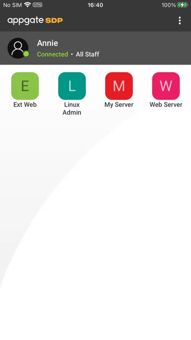 Ảnh chụp màn hình của Appgate SDP Client