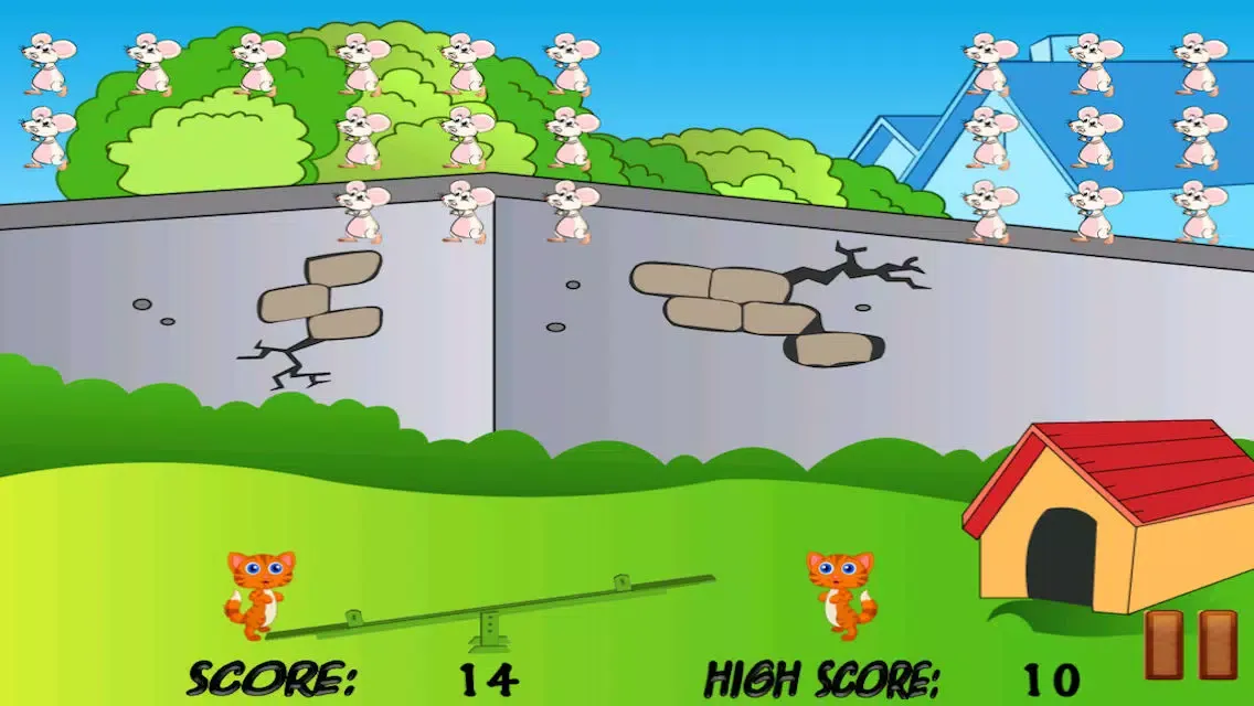 Kitty Jump For Mice - Happy Kitties Catapult Battle Free स्क्रीनशॉट