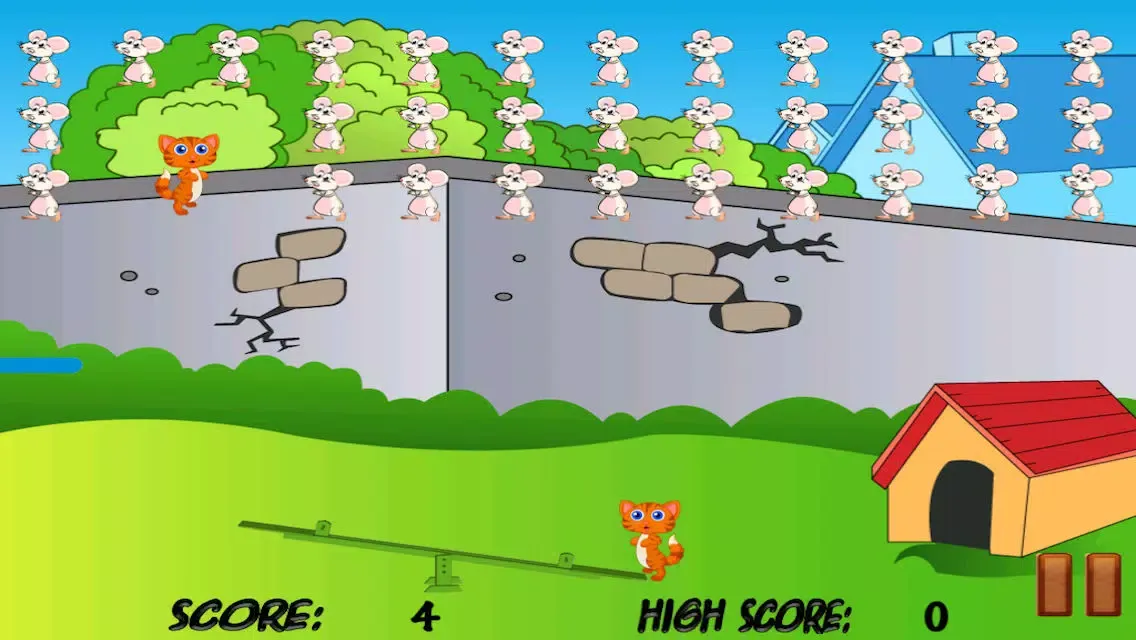 Kitty Jump For Mice - Happy Kitties Catapult Battle Free स्क्रीनशॉट
