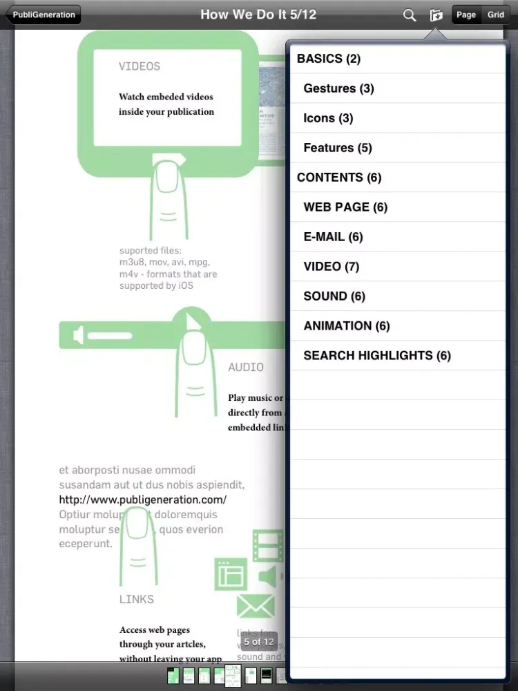 Tangkapan layar PubliGeneration iPad 