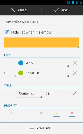 Capturas de tela do Business Tasks