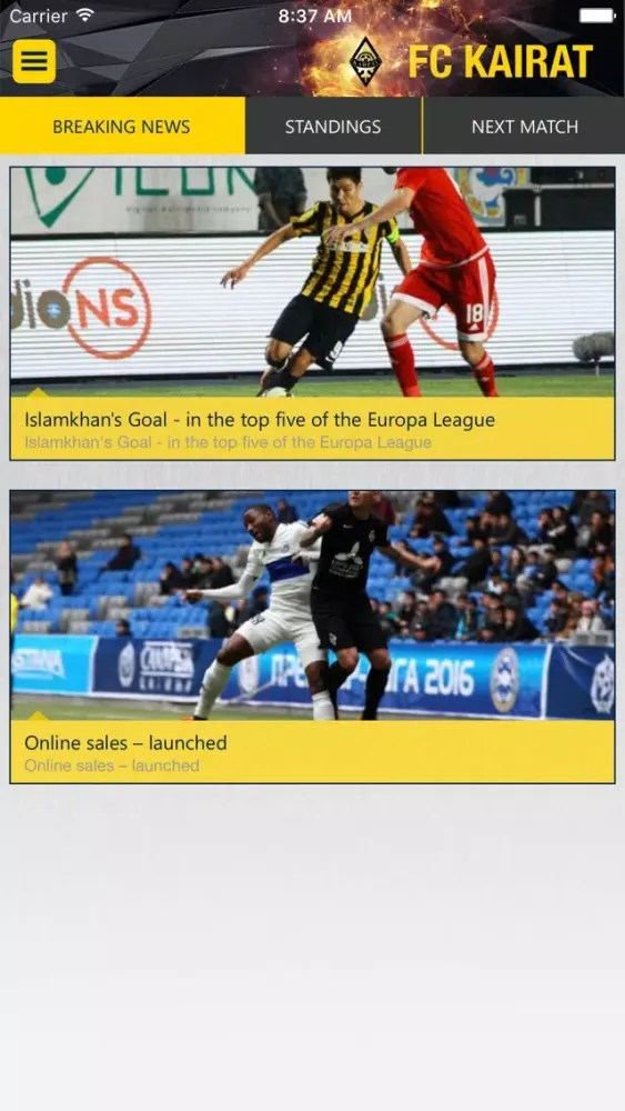 Скриншоты FC Kairat Eng version