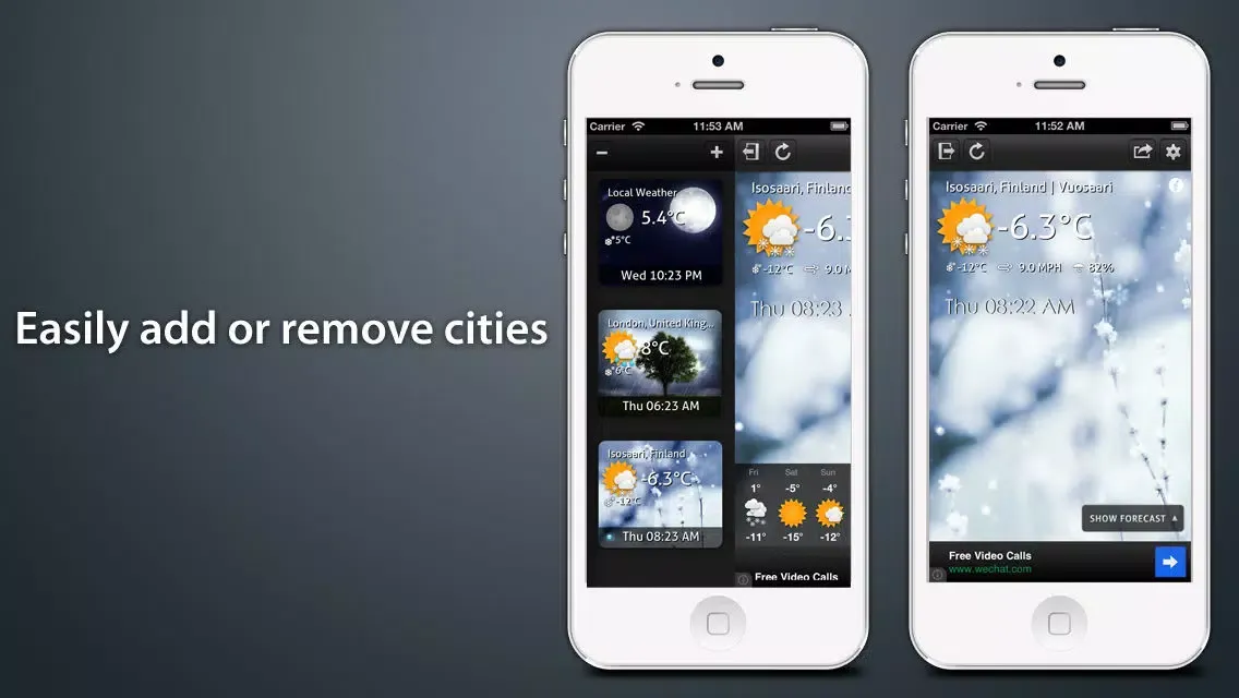Capturas de tela do Weatherº