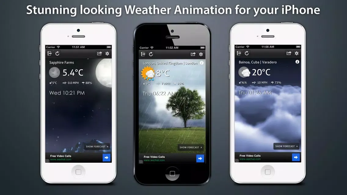 Capturas de tela do Weatherº