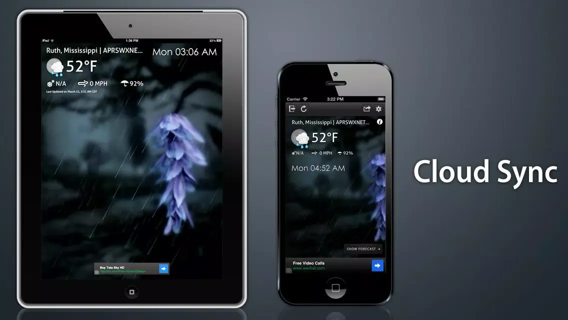 Capturas de tela do Weatherº