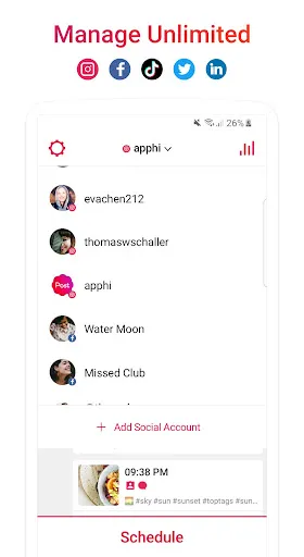 Apphi: Schedule Social Media Screenshots