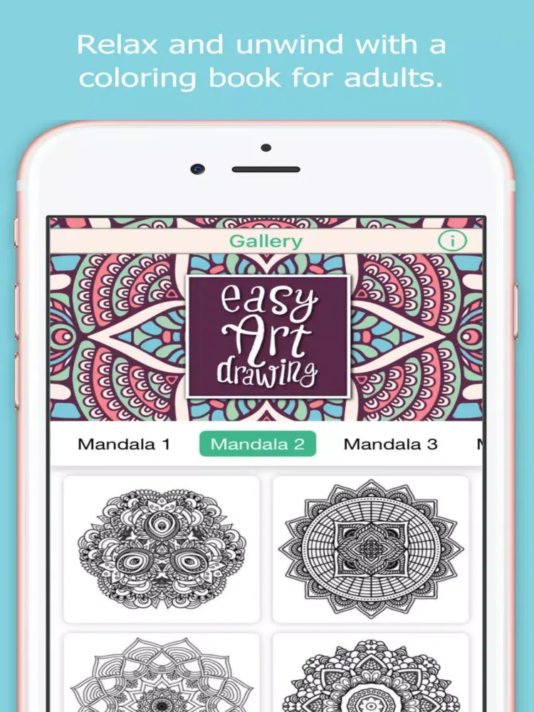 Ảnh chụp màn hình của Easy Art Drawings Coloring Mandalas Game for Adult iPad 