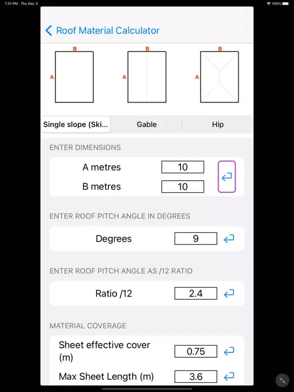 Screenshot di Roof Material Calculator iPad 