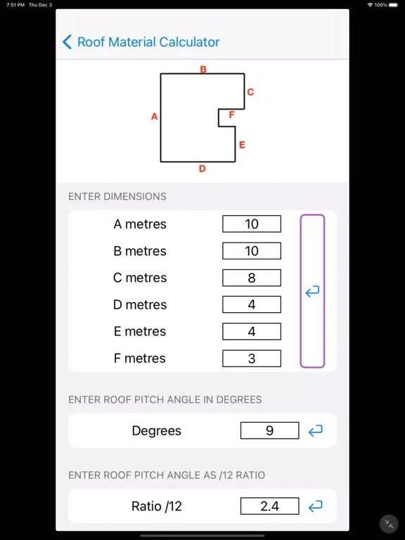 Screenshot di Roof Material Calculator iPad 