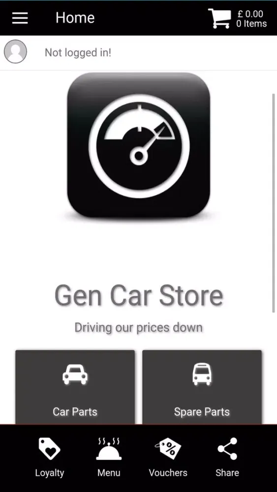Tangkapan skrin Gen Car Store