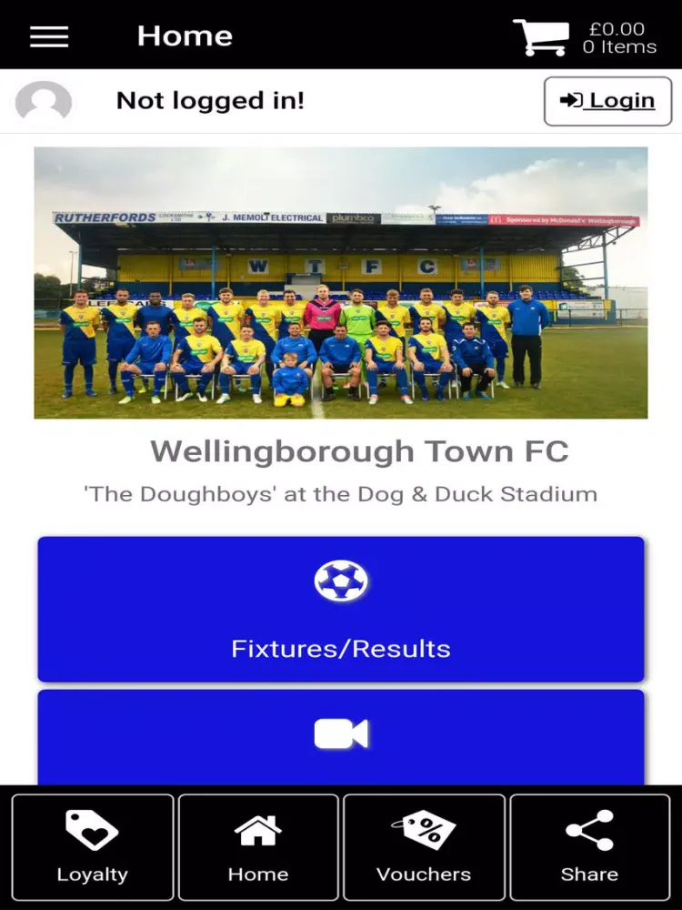 Wellingborough Town FC iPad  Screenshots