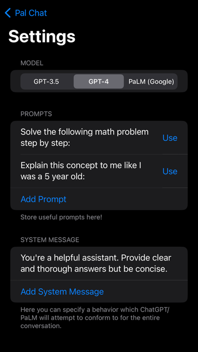 Screenshot di Pal Chat - AI Chat Client