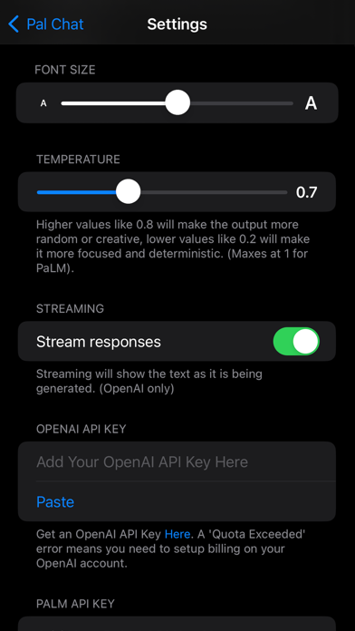 Screenshot di Pal Chat - AI Chat Client