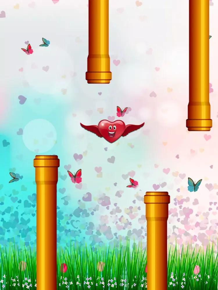 ' A Flying Heart Saga Play Impossible Valentine’s Palpitation Free Games for Lovers iPad 应用截图
