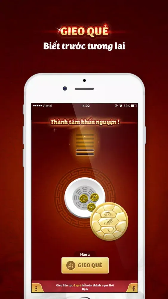 Capturas de pantalla de Bói Dịch - Vận mệnh, Gieo quẻ