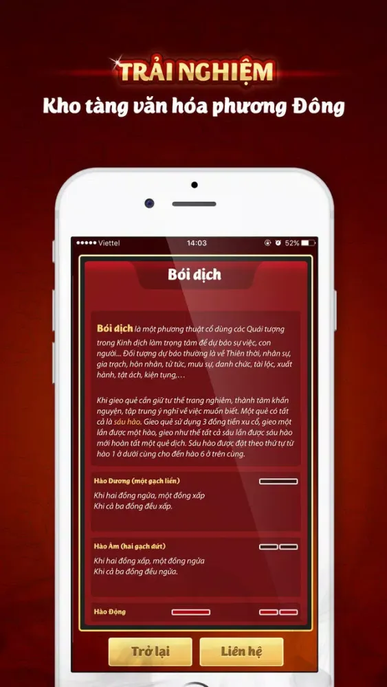 Capturas de pantalla de Bói Dịch - Vận mệnh, Gieo quẻ