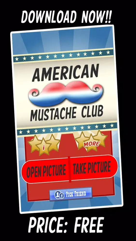 Capturas de tela do American Mustache Booth - Free Patriotic Photo App