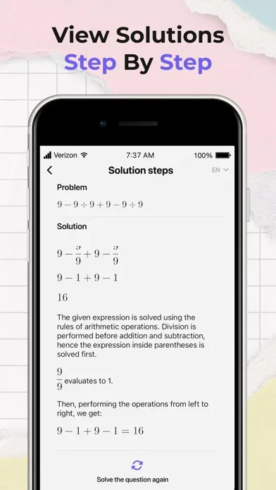 ภาพหน้าจอของ Math Solver - Homework Helper